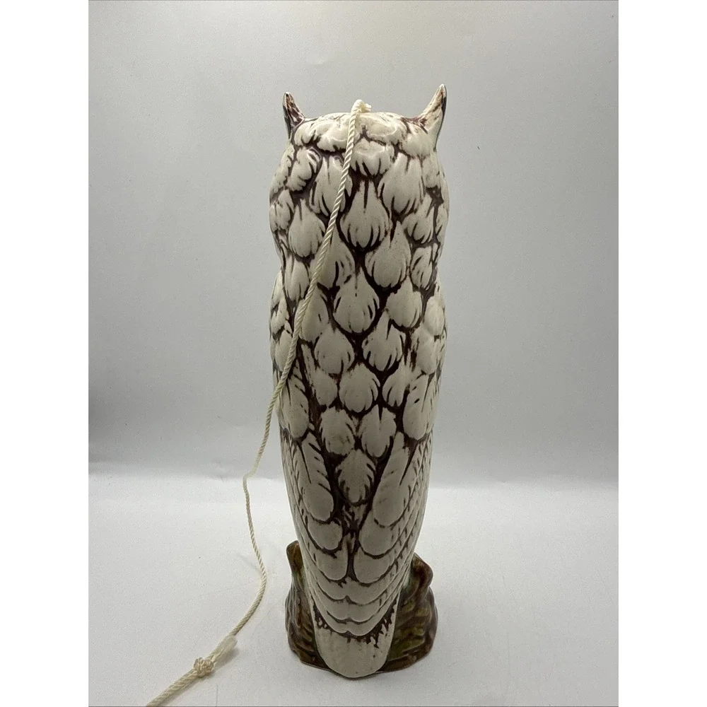 Vintage‎ Owl Ceramic Wind Chime Bell Brown &Cream Owl 9